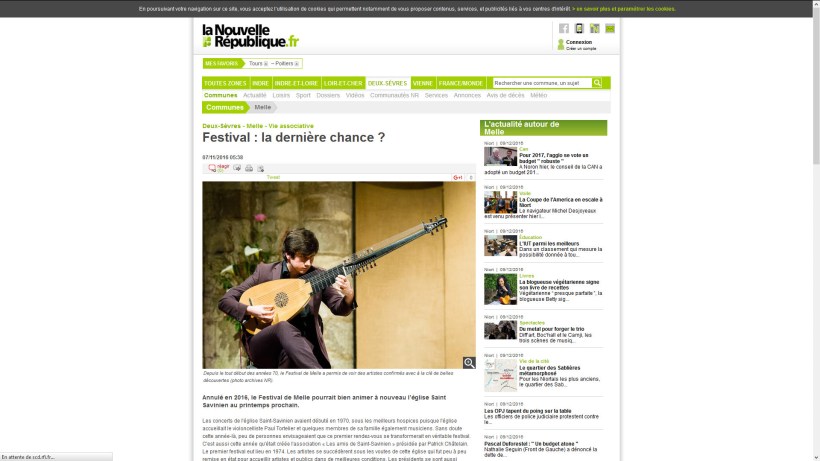 La Nouvelle République - 16 novembre 2016