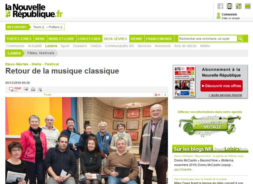 La Nouvelle République du 5 déc. 2016