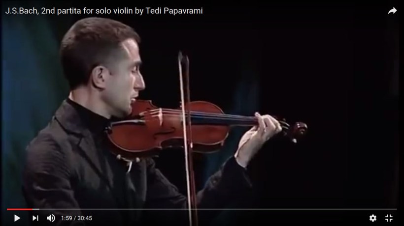 J.S.Bach, 2nd partita for solo violin by Tedi Papavrami